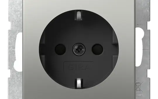 GIRA 4453600 SCHUKO socket System 55 Touch protection | stainless steel