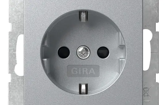 GIRA 445326 SCHUKO socket System 55 Touch protection | aluminium