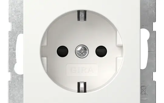 GIRA 445327 SCHUKO socket System 55 Touch protection | pure white satin matt