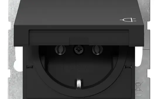 GIRA 4454005 SCHUKO socket System 55 Hinged lid | matt black