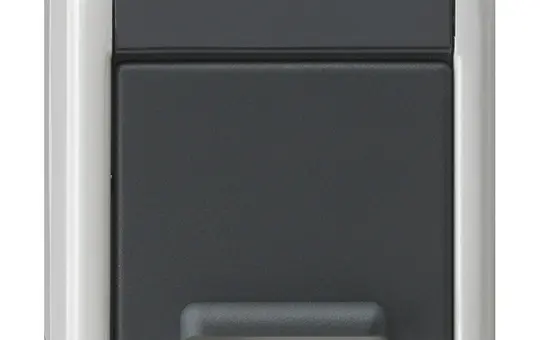 GIRA 441430 SCHUKO socket WG surface-mounted 1-fold, contact protection, hinged lid, without claws | gray