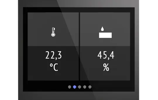 ELSNER 70812 KNX temperature sensor with Cala Touch display temperature, humidity | black