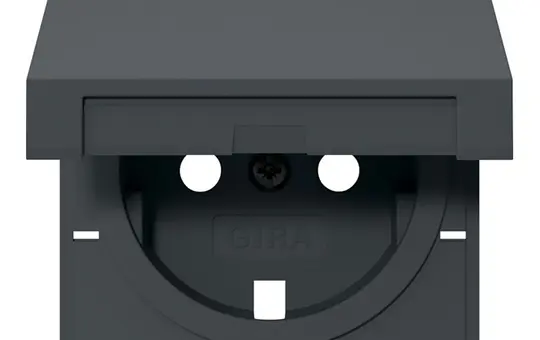 GIRA 492228 Cache prise SCHUKO Système 55 Couvercle à charnière | anthracite