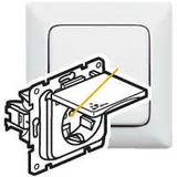 LEGRAND 776708 Prise SCHUKO Creo IP44, protection tactile, couvercle à charnière | blanc ultra