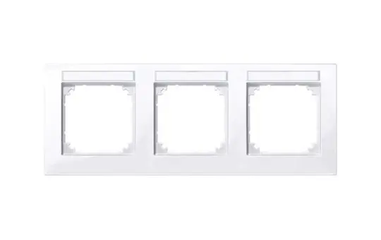 MERTEN 514325 descriptive cover frame M-Plan 3-fold, horizontal | active white glossy