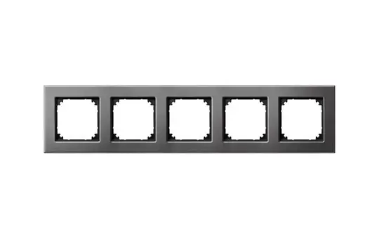 MERTEN 475514 Cadre de recouvrement M-Plan métal 5 fois | anthracite