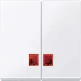 MERTEN MEG3456-0325 labelled control rocker System M 2-fold, red window | active white glossy