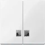 MERTEN 438519 labelled control rocker System M 2-fold | polar white glossy