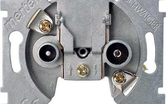 MERTEN 466098 Prise antenne 2 voies, TV, passage, 10 dB