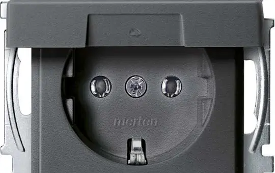 MERTEN MEG2314-0414 SCHUKO socket System M IP44, hinged lid | anthracite