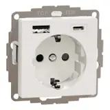 MERTEN MEG2367-0319 SCHUKO socket System M USB A/C, 3.0 A | polar white glossy