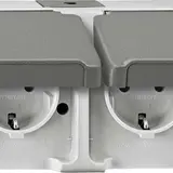 MERTEN MEG2321-8029 SCHUKO Socket AQUASTAR 2-fold, horizontal | light gray