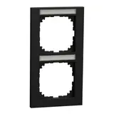 MERTEN MEG4022-3603 descriptive cover frame M-Pure OceanPlastic 2-fold, vertical | matt black