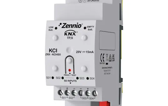 ZENNIO ZRX-KCI4S0 KNX-S0 Gateway for Smart Meter standard