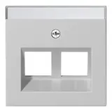 GIRA 2640015 Modular Jack Cover System 55 2-fold, label field | gray matt