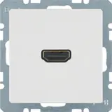 BERKER 3315436089 High Definition connection socket Q.1/Q.3 90° plug connection | polar white matt