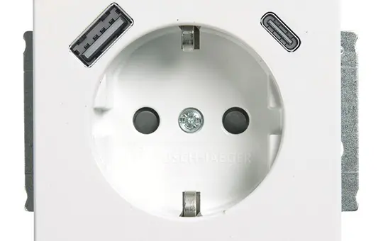 BUSCH-JAEGER 20EUCB2USBAC-84 SCHUKO socket Future USB A/C, 2.4A | studio white