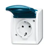 BUSCH-JAEGER 20EWN-53 shuttered SCHUKO surface-mounted socket Ocean 1-fold | grey/teal