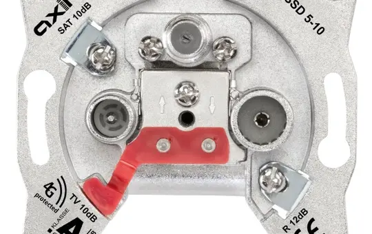 JUNG SSD 5-10 Antenna Socket 3-way, universal, pass-through, 10 dB