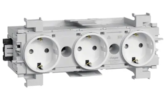 HAGER GS30019016 Channel socket Wago Winsta for C-profile 3-fold | traffic white