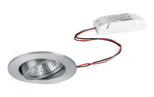 BRUMBERG 33353253 Ensemble de spots encastrés LED rond, 650 lm, 3000 K | argenté