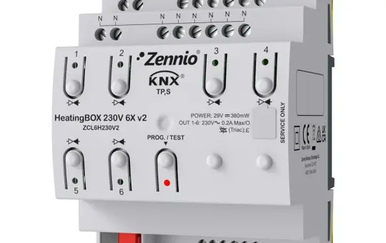 ZENNIO ZCL6H230V2 Actionneur de chauffage KNX 6 voies, 6 entrées