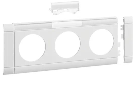 HAGER GB080319016 cadre modulaire pour prise avec inscription Triple, 80 mm, plastique sans halogène | blanc trafic