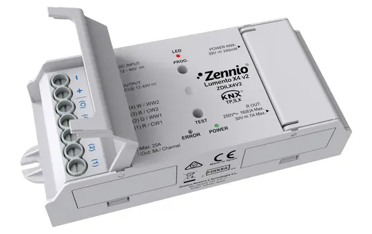 ZENNIO ZDILX4V2 Actionneur de gradation KNX-LED REG 4 voies, sécurisé