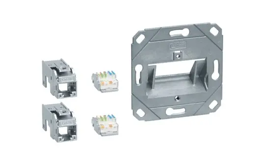 HAGER GMKSRJ45C6A2 Connection Module RJ45 Cat.6a 2-fold