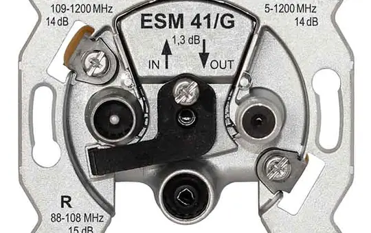 KATHREIN 21110054 Modem pass-through socket 3-way, SAT, continuity, 14 dB, selective