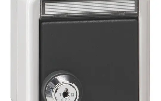 GIRA 456930 beschr. SCHUKO socket upper part WG surface-mounted Hinged lid, same locks, no claws | gray