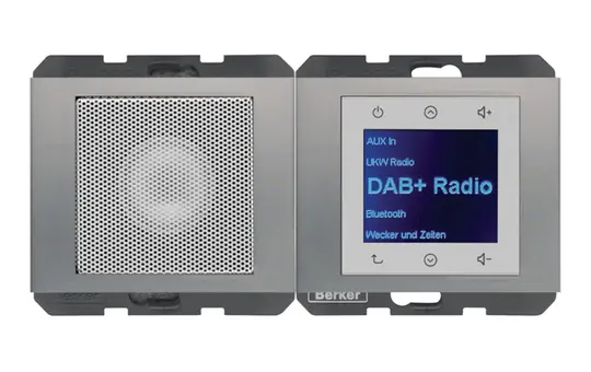 BERKER 29807004 Flush-Mount Radio Set K.1/K.5 DAB+, mono | stainless steel