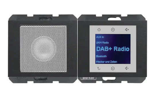 BERKER 29807006 Flush-Mounted Radio Set K.1/K.5 DAB+, mono | anthracite matt