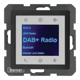 BERKER 30846086 Flush-Mounted Radio Touch Q.1/Q.3 DAB+, Bluetooth | anthracite velvet