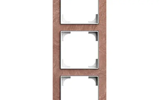 BUSCH-JAEGER 1723-4097 Cover frame art linear 3-fold | slate terra rosso