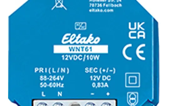 ELTAKO WNT61-12VDC/10W Alimentation à découpage à large plage UP 12 V