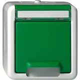 GIRA 4440307 Prise SCHUKO en saillie IP44 Couvercle à charnière, sans griffes | vert
