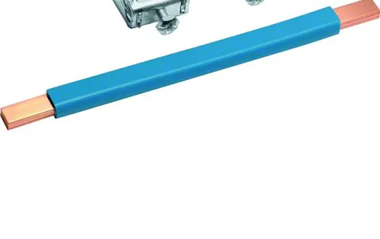 HAGER N75B CU rail universZ laminated with clamps with 2x clamps up to 35 mm² | blue | 180x9x6