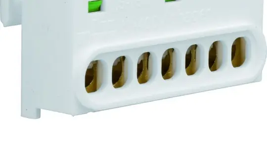 HAGER GZ07E borne de terre Minigamma 7 points de serrage | vert/jaune