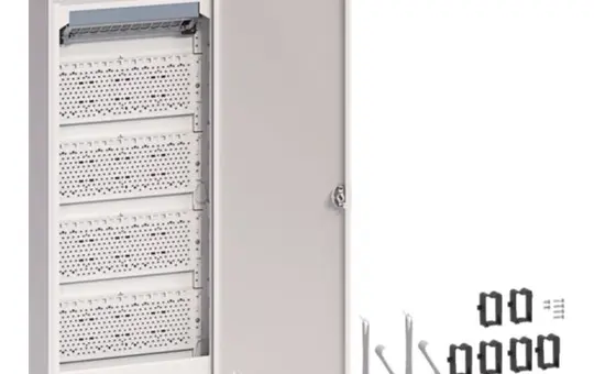 HAGER VA60NW Volta Multimedia Small Distribution Board Surface-Mounted 5 rows, with slotted sheet steel door