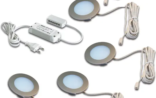 HERA 61056958002 Recessed Light FR 55 LED 3000K, set of 5 | stainless steel look