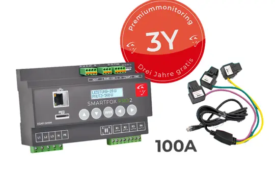 SMARTFOX 0796554799070 Gestionnaire d'énergie Pro 2 - 3Y, 100 A, divisible