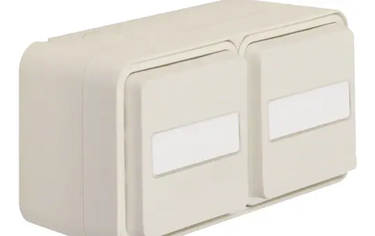 BERKER 47753552 shuttered SCHUKO surface-mounted socket W.1 2-fold, horizontal, side. Introductions | polar white matt