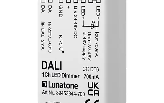 LUNATONE 89453844-700 DALI LED dimmer actuator CC DT6 UP 1-fold, 700 mA