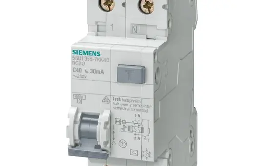 SIEMENS 5SU1356-6KK16 RCD/MCB Switch Type A B-Char. 30 mA 1+N 16 A, instantaneous