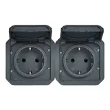 LEGRAND 069879L Insert SCHUKO Socket Plexo New 2-fold, horizontal | anthracite