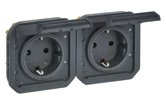 LEGRAND 069879L Insert SCHUKO Socket Plexo New 2-fold, horizontal | anthracite