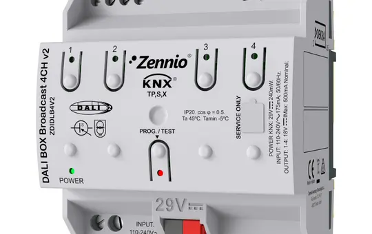 ZENNIO ZDIDLB4V2 Passerelle KNX-DALI Broadcast v2 4 fois