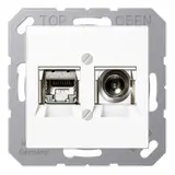 JUNG MMDA4521WW Smart TV connection socket Series A/AS 2-fold | alpine white