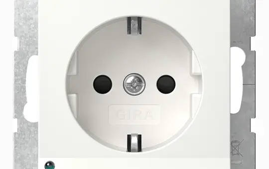 GIRA 417027 SCHUKO socket System 55 Orientation light, contact protection | pure white satin matt
